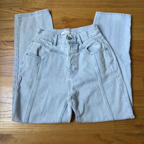 Pacsun High Rise Straight Jeans Light Wash Size 24 - Picture 2 of 8